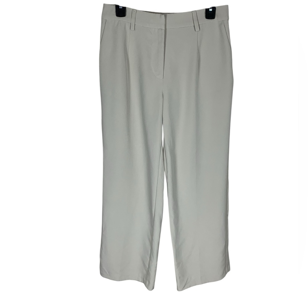 Women's Avec Les Filles Beige Wide Leg Trouser Pants Size 6 Career Office Basic
